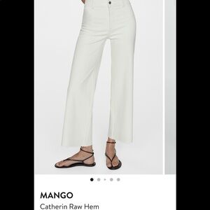 MANGO Catherine Raw Hem Wide Leg Jeans